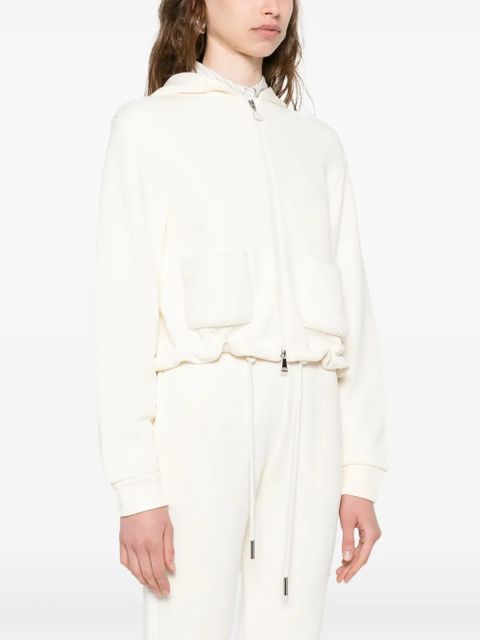 Moncler knitted-pocket hoodie - White
