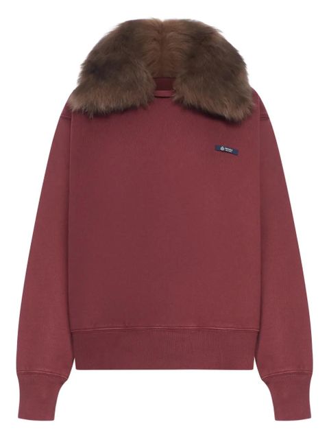 Prada fur-collar sweatshirt - Red - zdjęcie produktu nr 1