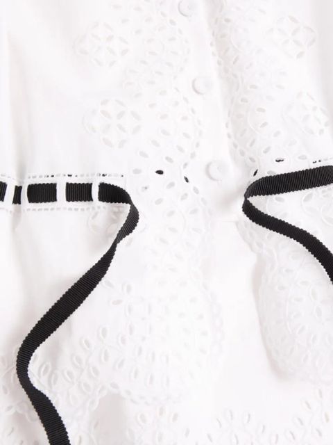 Valentino Garavani sangallo embroidered ribbon detailed shirt - White - zdjęcie produktu nr 2