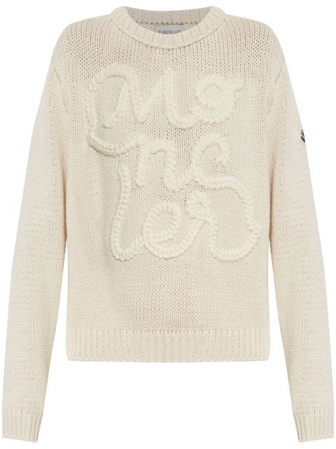 Moncler logo-embroidered cotton sweatshirt - White - zdjęcie produktu nr 1