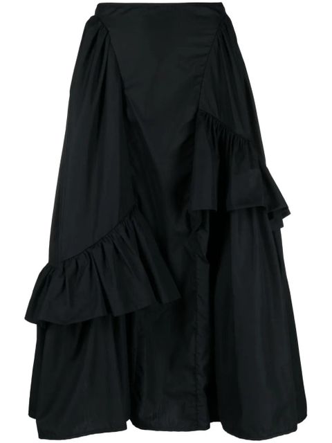Cecilie Bahnsen ruffled cotton midi skirt - Black - zdjęcie produktu nr 1