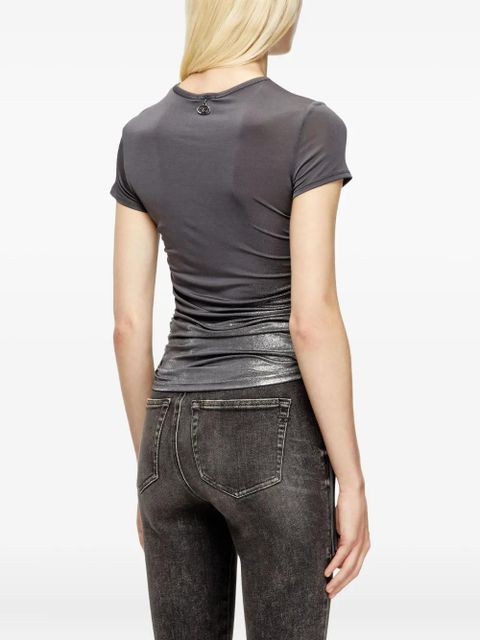 Diesel T-Rey metallic-detail cinched top - Grey