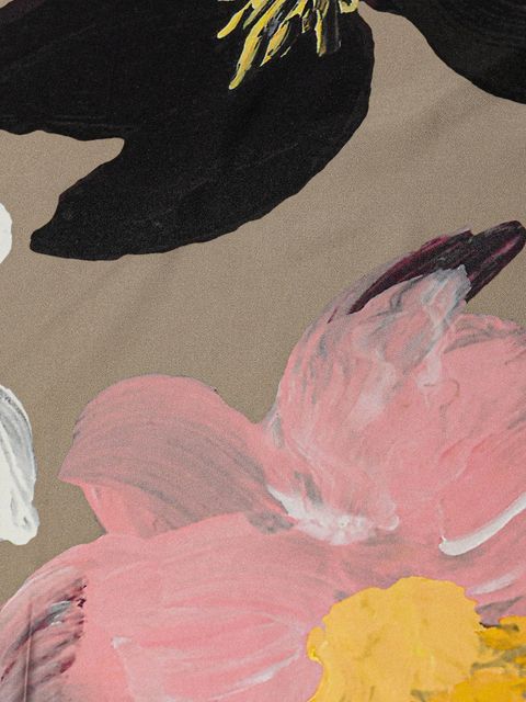 Stine Goya apaszka jedwabna damska kolor beżowy wzorzysta SG-PF25-A010-2287