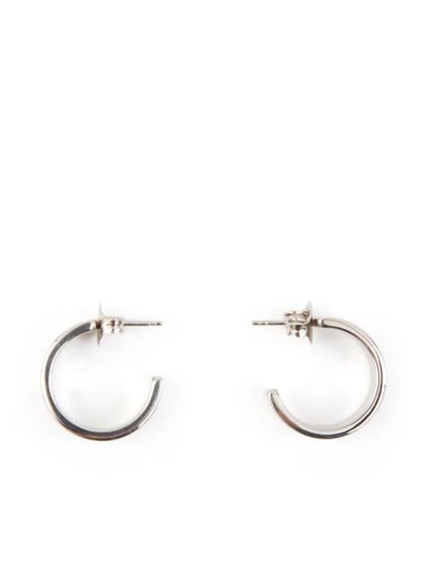 MM6 Maison Margiela Numeric engraved hoop earrings - Silver - zdjęcie produktu nr 2