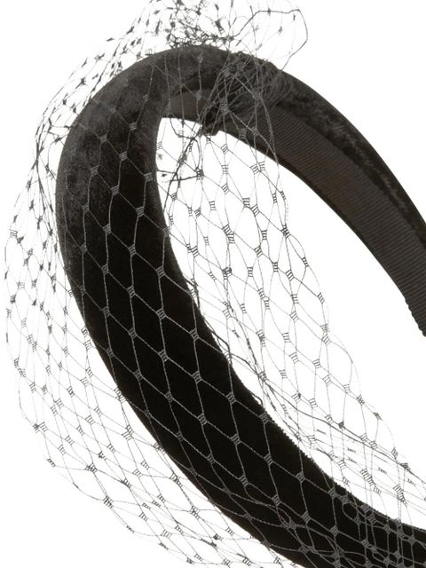 Jennifer Behr veil-embellished headband - Black - zdjęcie produktu nr 2