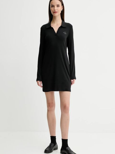 Calvin Klein Jeans sukienka kolor czarny mini rozkloszowana LV047D214G - zdjęcie produktu nr 2