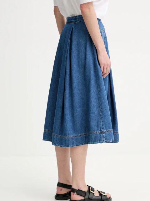 Weekend Max Mara spódnica jeansowa kolor niebieski midi rozkloszowana 2515101016600