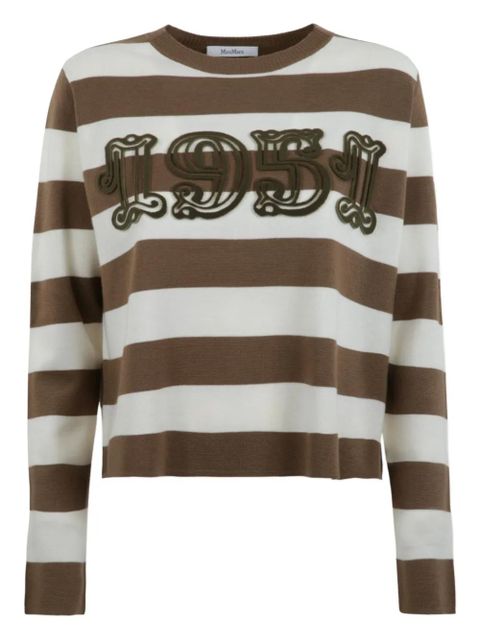 Max Mara striped appliqué sweater - White - zdjęcie produktu nr 1