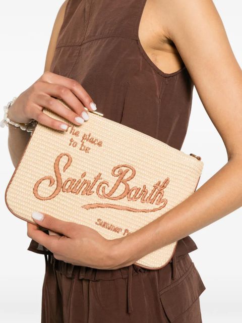 MC2 Saint Barth Parisienne embroidered woven clutch bag - Neutrals - zdjęcie produktu nr 2