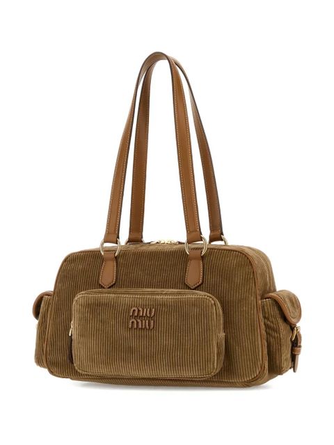 Miu Miu Pocket corduroy tote bag - Brown