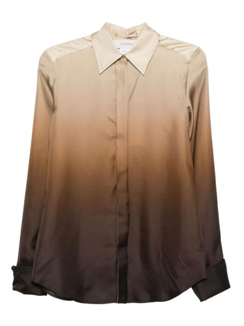 Sportmax ombré-effect silk shirt - Brown - zdjęcie produktu nr 1