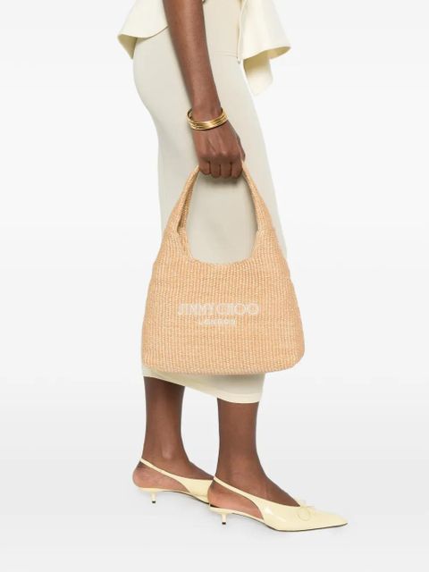 Jimmy Choo Beach Diamond logo-embroidered shoulder bag - Neutrals - zdjęcie produktu nr 2