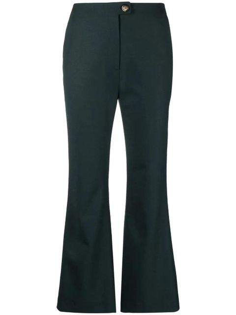 Nanushka Kyma cropped kick-flare trousers - Green - zdjęcie produktu nr 1