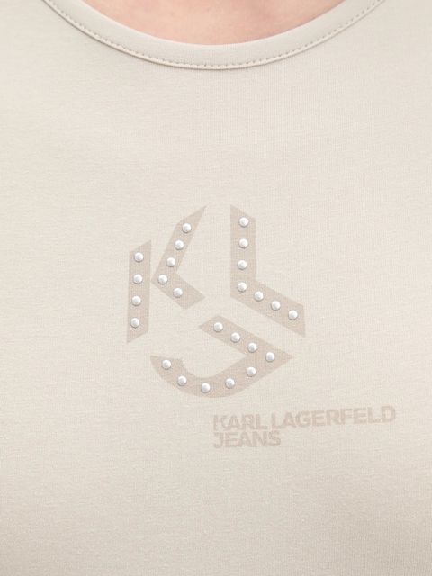 Karl Lagerfeld Jeans t-shirt damski kolor beżowy A4W17018