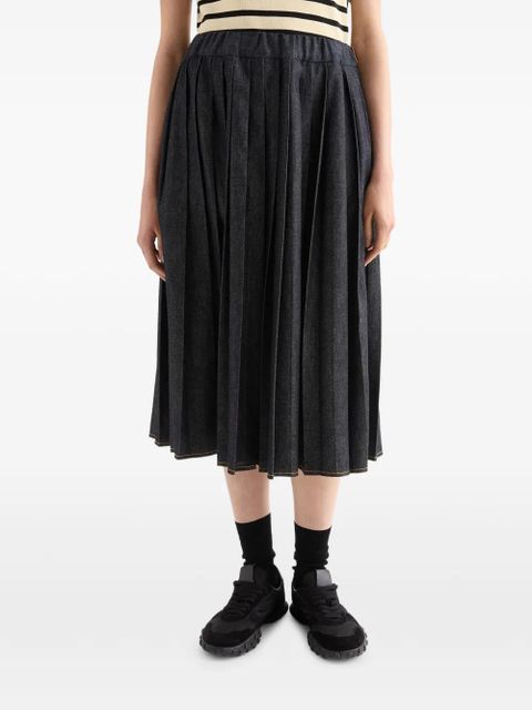Jil Sander pleated denim straight skirt - Grey - zdjęcie produktu nr 2