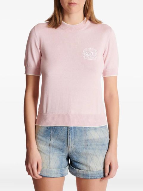 Balmain Emblème-embroidered T-shirt - Pink - zdjęcie produktu nr 2