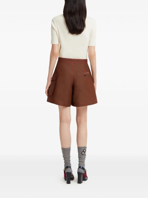 Marni logo-patch shorts - Brown