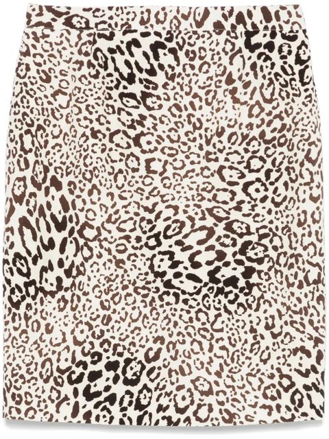 Alessandra Rich leopard-print silk mini skirt - Neutrals - zdjęcie produktu nr 1