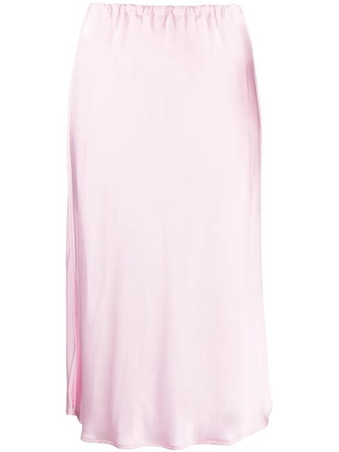 Jil Sander elasticated-waist flared midi skirt - Pink - zdjęcie produktu nr 1