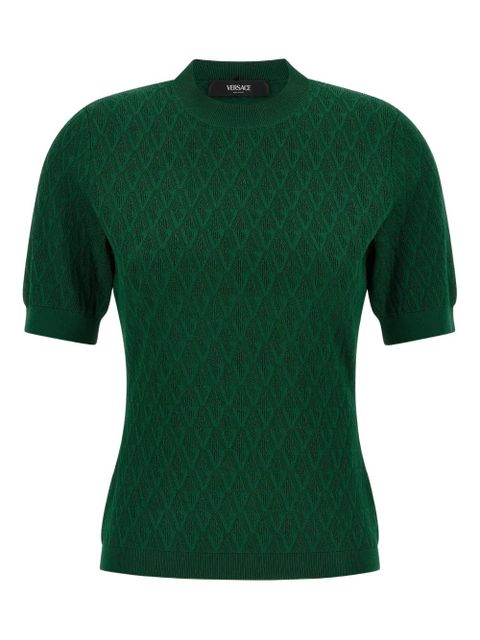 Versace jacquard short-sleeve sweater - Green - zdjęcie produktu nr 1