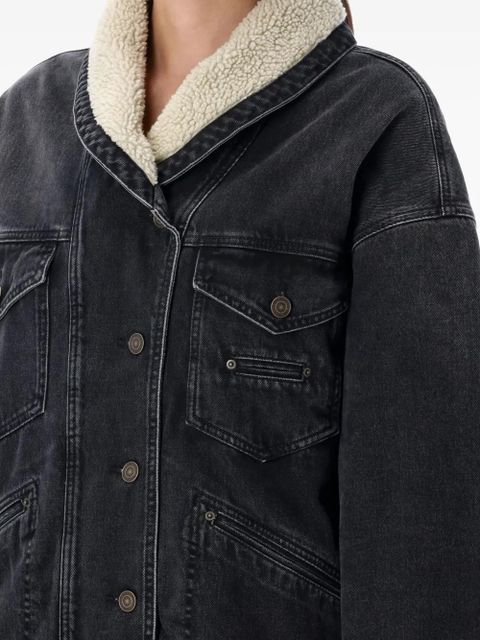MARANT ÉTOILE Pimia sherpa-collar denim jacket - Black