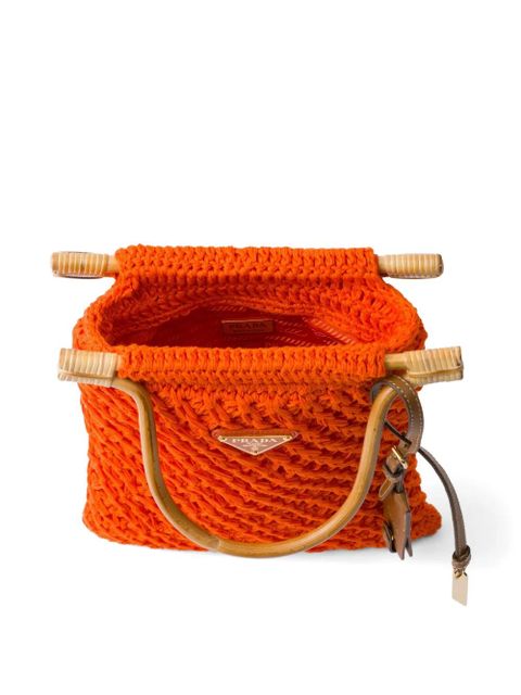 Prada mini crochet tote bag - Orange