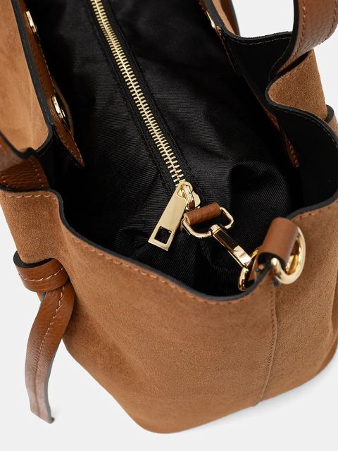 Answear.LAB torebka zamszowa kolor brązowy