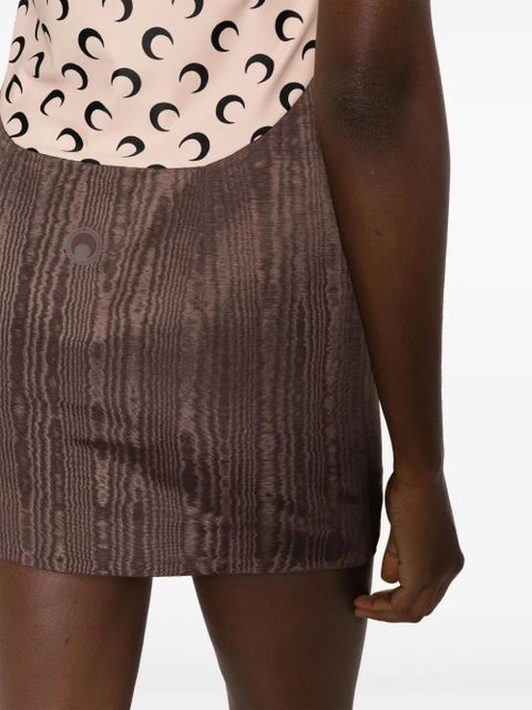 Marine Serre Crescent-Moon panelled minidress - Brown