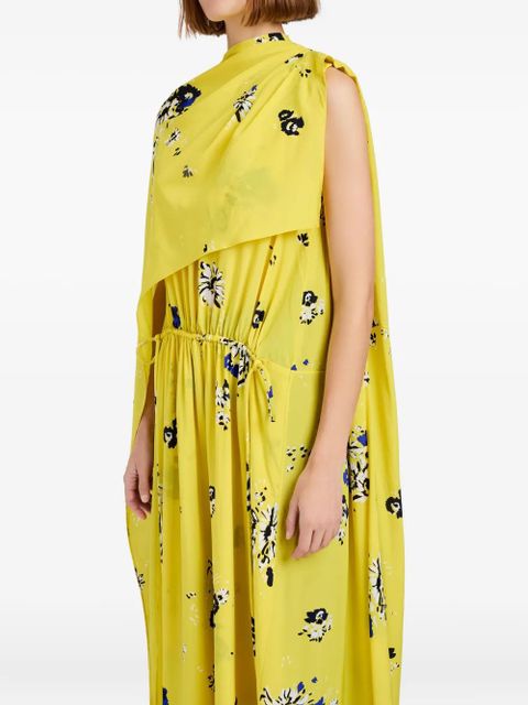 Proenza Schouler draped floral-print midi dress - 970