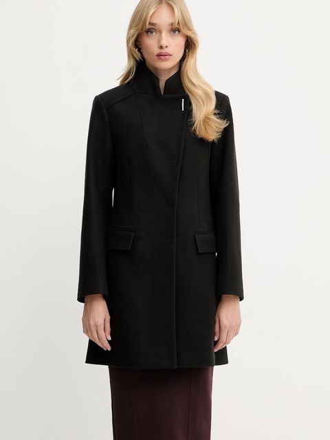 Liu Jo płaszcz z domieszką wełny kolor czarny MF5119 J4873 - zdjęcie produktu nr 1