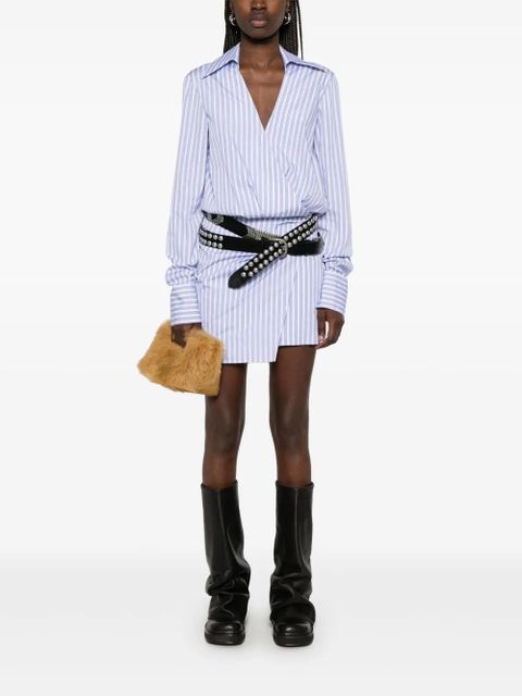 The Attico striped mini dress - White