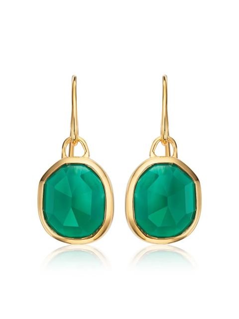 Monica Vinader Siren Wire Green Onyx earrings - Gold - zdjęcie produktu nr 1