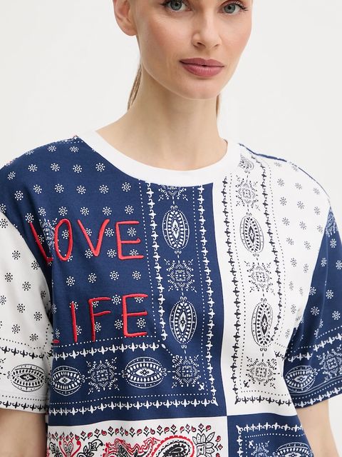 Weekend Max Mara t-shirt bawełniany damski kolor granatowy 2525976051600 - zdjęcie produktu nr 2