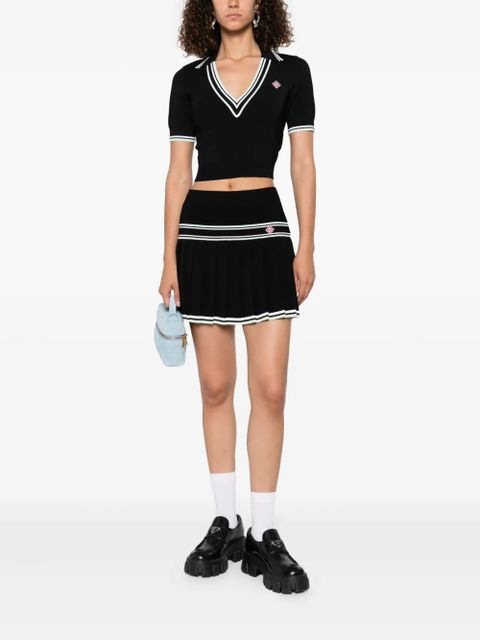 Casablanca pleated striped skirt - Black