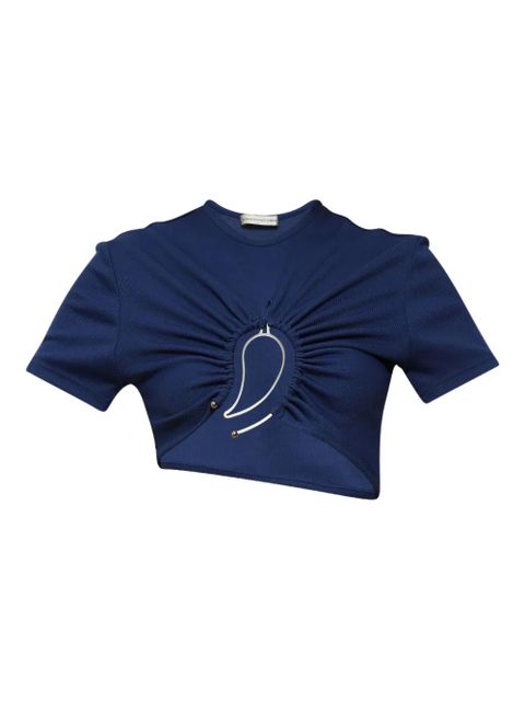 Christopher Esber ruched ring-detail top - Blue - zdjęcie produktu nr 1