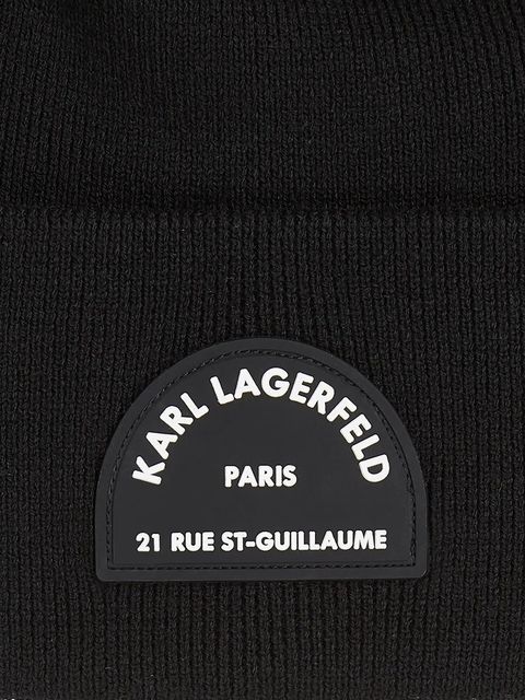 Karl Lagerfeld czapka z domieszką wełny K/RSG kolor czarny A4W33107