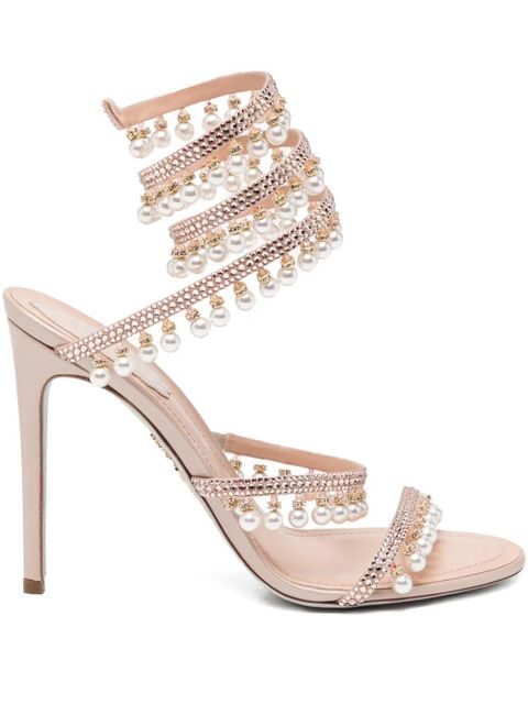 René Caovilla 110mm crystal-embellished heeled sandals - Pink - zdjęcie produktu nr 1
