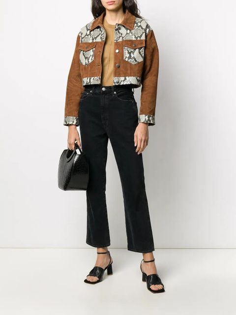 Giuseppe Zanotti snakes-panelled jacket - Brown - zdjęcie produktu nr 2