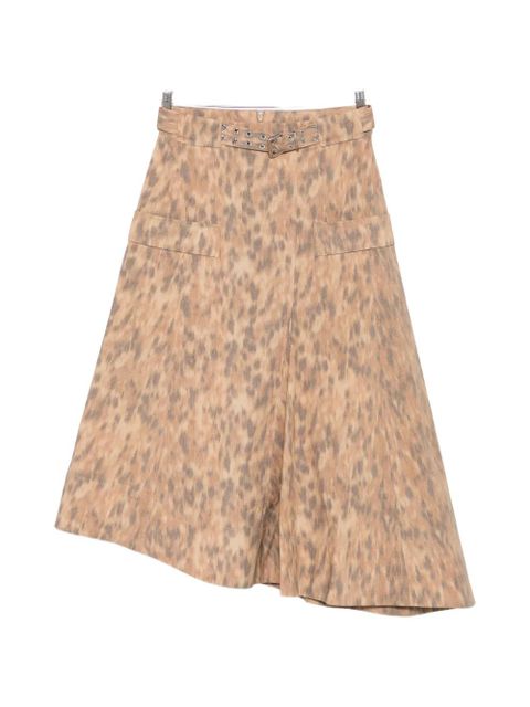 GANNI leopard-print belted skirt - Neutrals - zdjęcie produktu nr 1