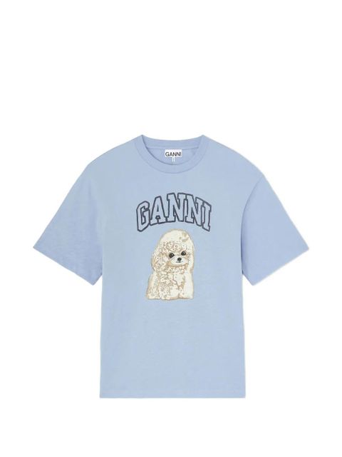 GANNI logo-print T-shirt - Blue - zdjęcie produktu nr 1