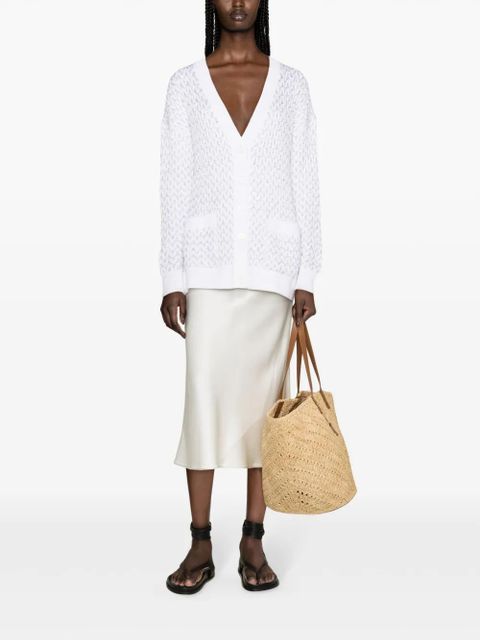 Missoni sequin-embellished chunky-knit cardigan - White