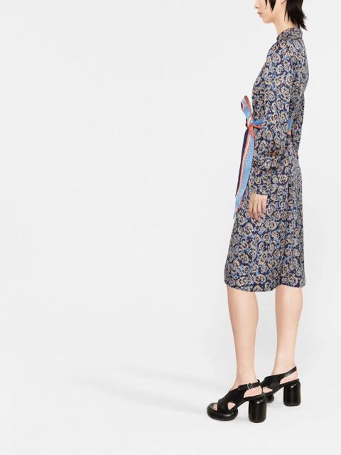 Ferragamo graphic-print day dress - Blue