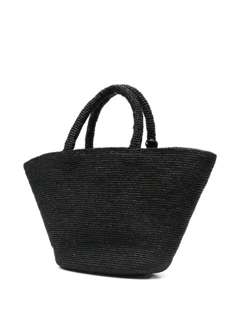 Manebi Panier raffia tote bag - Black