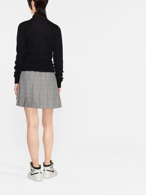 GANNI brushed cut-out wrap top - Black