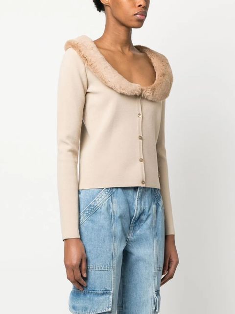 Blumarine scoop-neck knitted cardigan - Brown