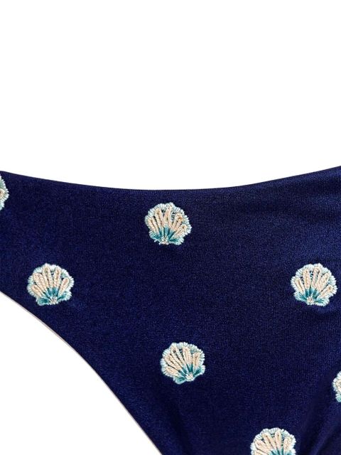 Agua By Agua Bendita shell-print bikini bottoms - Blue