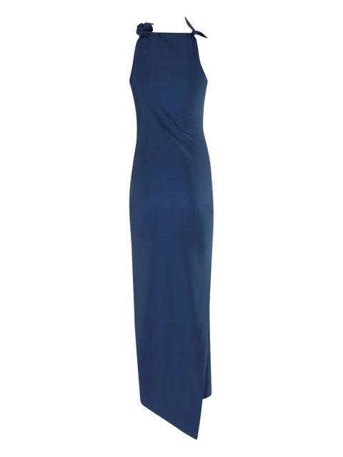 Coperni rose-embellished asymmetrical maxi dress - Blue - zdjęcie produktu nr 1