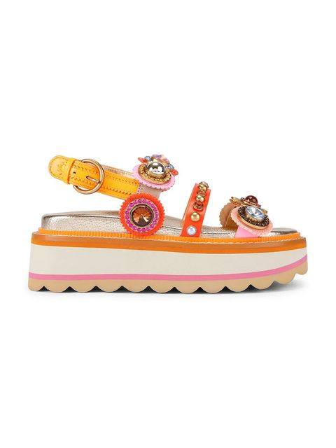 Kurt Geiger London sandały na platformie damskie skórzane Octavia Sling Flatform - zdjęcie produktu nr 2