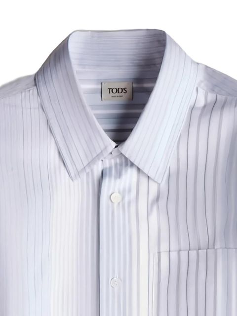 Tod's striped belted shirt - Blue