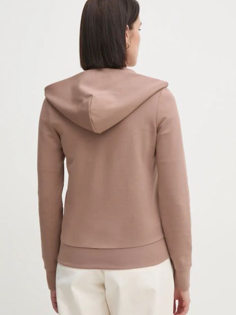 Calvin Klein bluza damska kolor brązowy z kapturem z aplikacją K20K207955